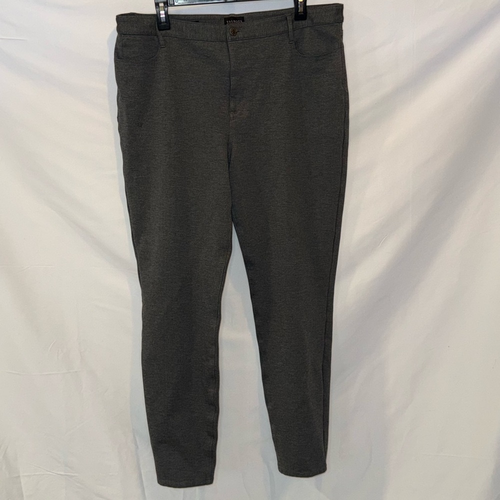 Talbots Gray Soho 5-Pocket Ponte Knit Jeggings 16 EUC Stretchy Work Casual Pants
